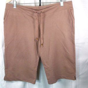 Omgirl Women’s Drawstring Yoga Gym Brown Shorts 13” Size Large